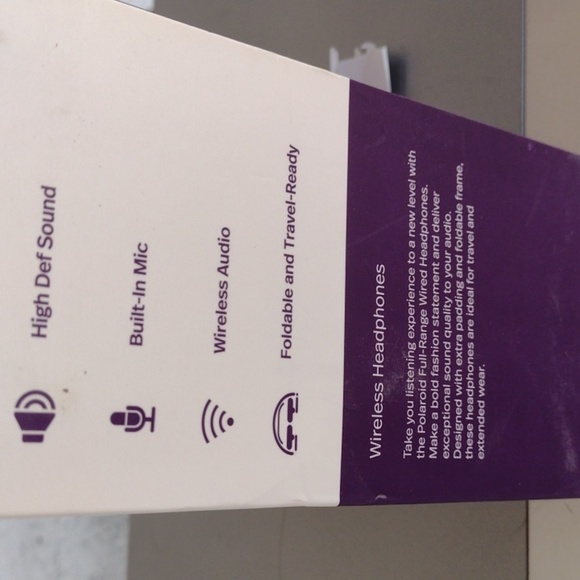 Polaroid Purple Wireless Headphones with Mic - Picture 2 of 4